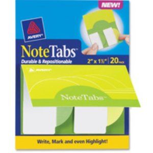 NEW!   Avery Notetabs Books 2" x 1.5" Note Tabs Round Edge - Citrus YW/Green 20